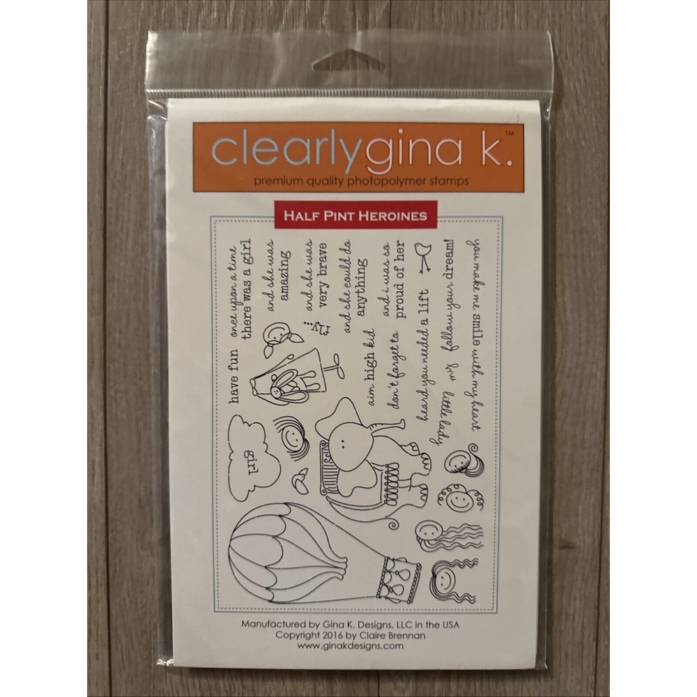 NEW Clearly Gina K. Photopolymer Stamps Half Pint Heroines